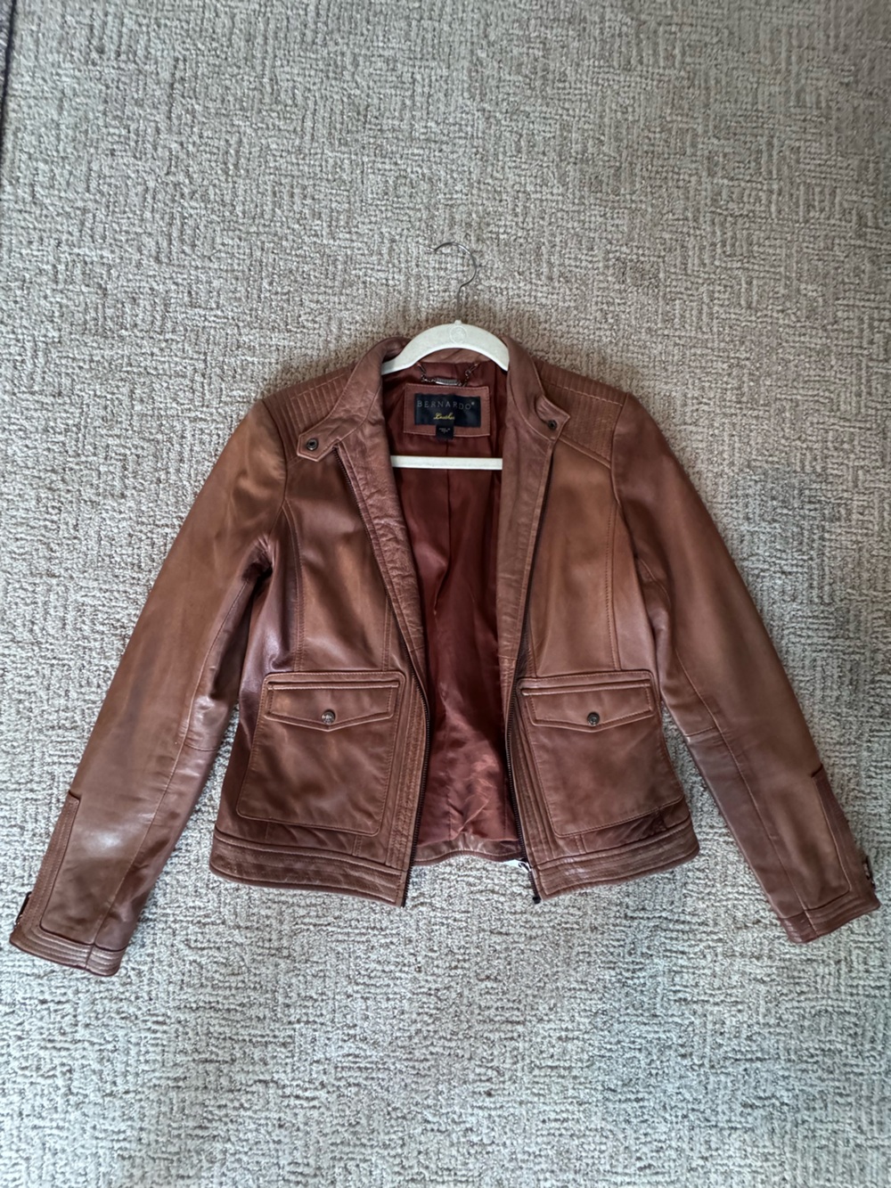 Women’s Brown Leather Jacket - Classic Bomber Style